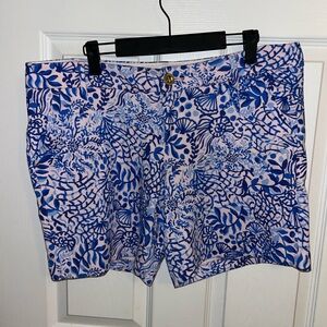 Lilly Pulitzer Vibrant Blue and Pink Floral Shorts